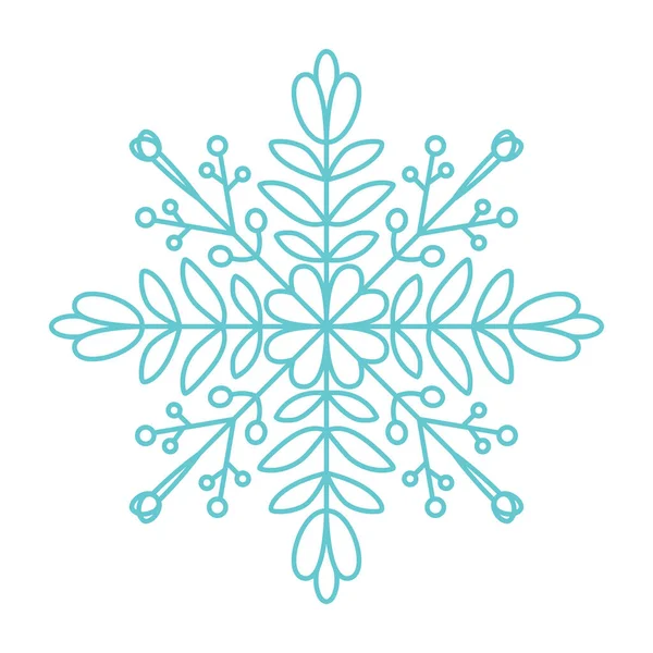 Sneeuwvlokje Icoon Eenvoudige Vlakke Vector Lijn Illustratie Geïsoleerd Witte Achtergrond — Stockvector