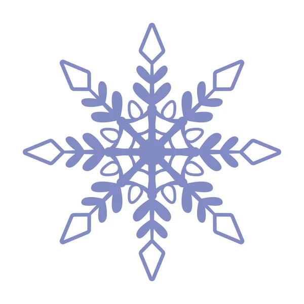 Икона Снежинки Простая Плоская Векторная Линия Белом Фоне Силуэт Снежинки — стоковый вектор