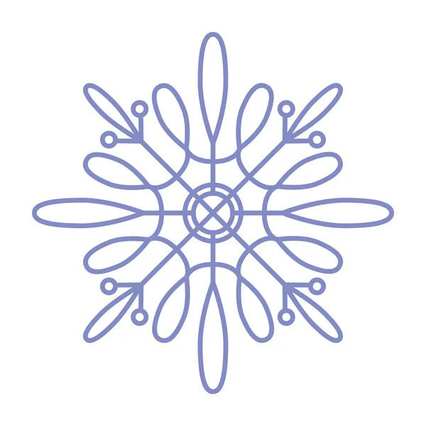 Schneeflockensymbol Einfache Darstellung Flacher Vektorlinien Isoliert Auf Weißem Hintergrund Silhouette — Stockvektor