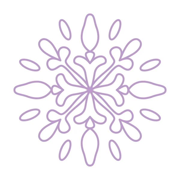 Sneeuwvlokje Icoon Eenvoudige Vlakke Vector Lijn Illustratie Geïsoleerd Witte Achtergrond — Stockvector