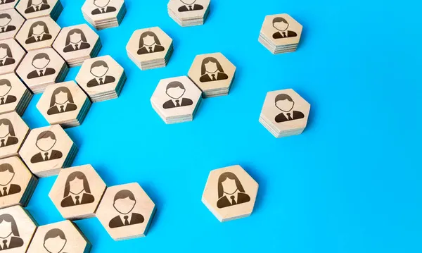 Figuras Hexagonais Empresários Contratação Novos Funcionários Recrutamento Pessoal Encontre Candidato — Fotografia de Stock