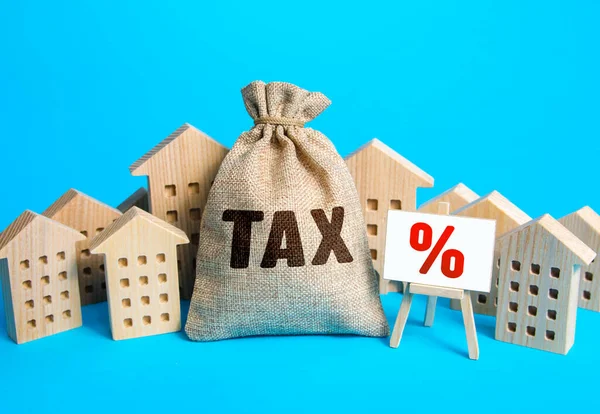 Casas Saco Impostos Imposto Imobiliário Tributação Sobre Compra Venda Uma — Fotografia de Stock