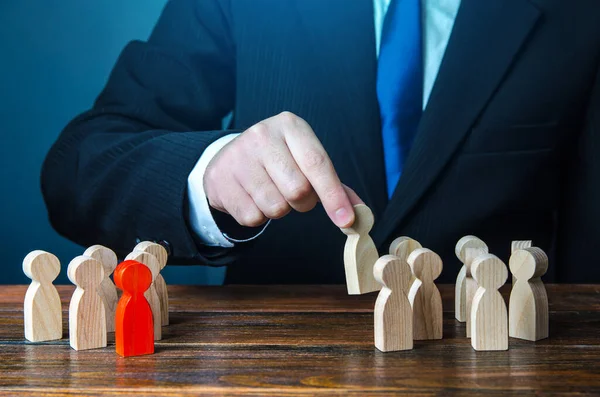 Businessman Gathers Team Candidates Staff Human Resource Management Team Building — Stock Photo, Image
