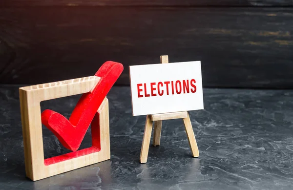 Elections Vote Tick Campaigning Voting Parliament President Elections Forecasting Prevention — Stockfoto