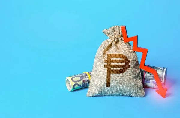 필리핀 가방에 화살을 실패하는 이윤을 감소시키라 인플레이션 경제적 어려움 있습니다 — 스톡 사진