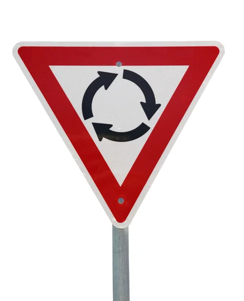 Roundabout sign — Stock Photo, Image