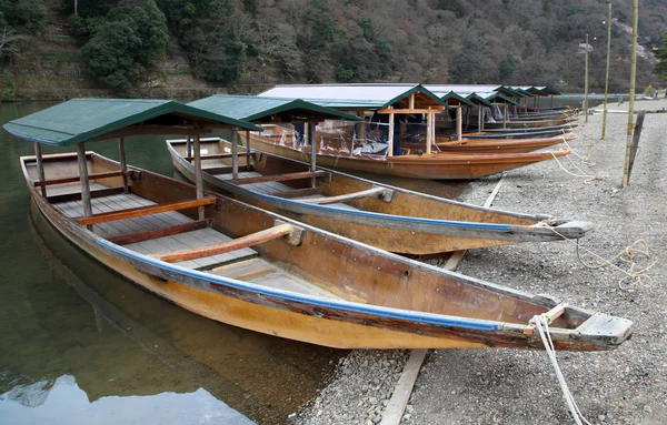 River Boats Kyoto Japan — Stock Photo, Image