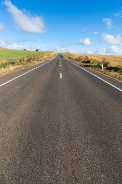 Orta NSW Avustralya 'da Cowra ve Canowindra arasındaki köy yolu