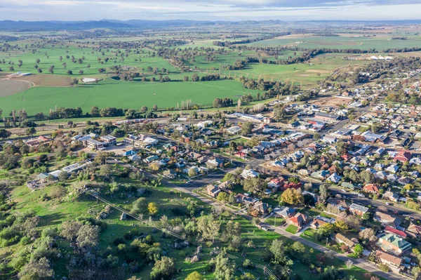 Вид Воздуха Сельский Поселок Каура Центральном Западе Австралии Город Окружен — стоковое фото