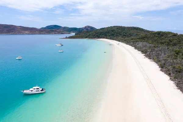 Luftaufnahme Vom Whitehaven Beach Tropischen Norden Queenslands Einer Der Berühmtesten Stockbild