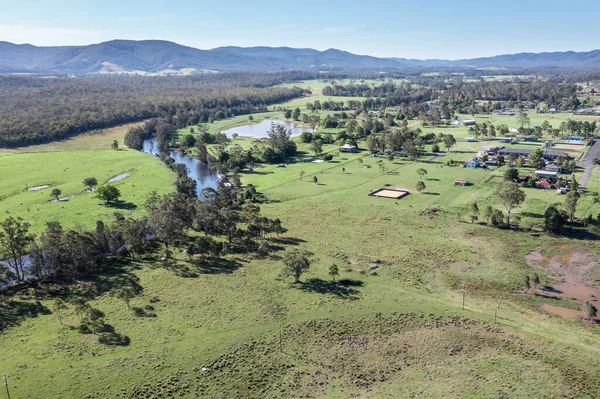 Luchtfoto Van Myall Rivier Landbouwgrond Bij Bulahdelah Het Nsw Midden — Stockfoto