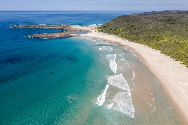 Luftaufnahme Des Wunderschönen Moonee Strandes Der Catherine Hill Bay Der — Stockfoto