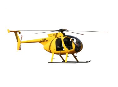 izole sarı kurtarma helikopteri
