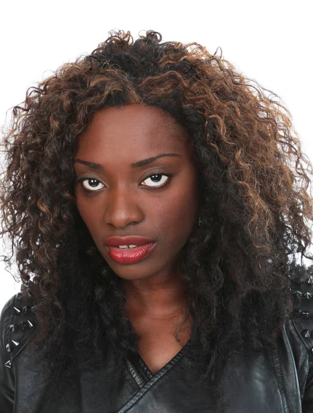 Black Woman with Wild Hair — Stock Photo, Image