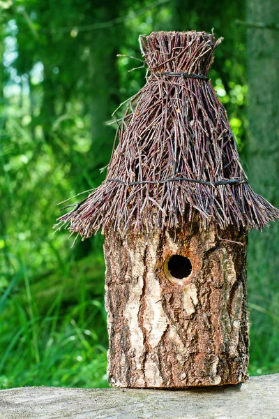 Decorative nesting box in green background — Stock Photo, Image