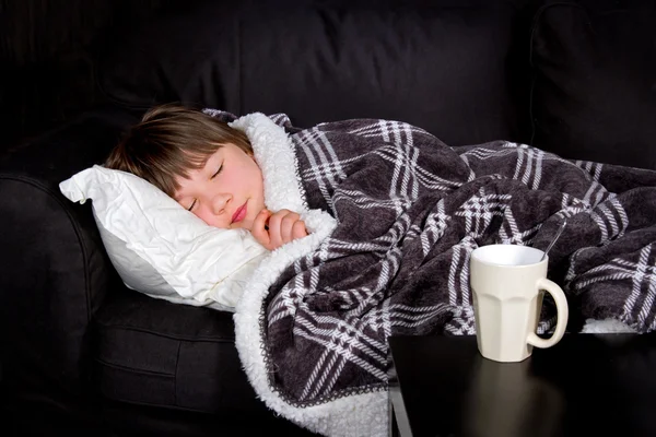 Young girl with a flu — Stock Photo, Image