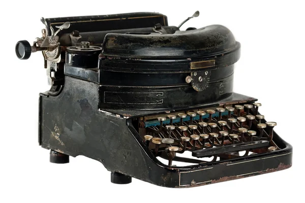 Antieke geïsoleerd op witte typewriter — Stockfoto