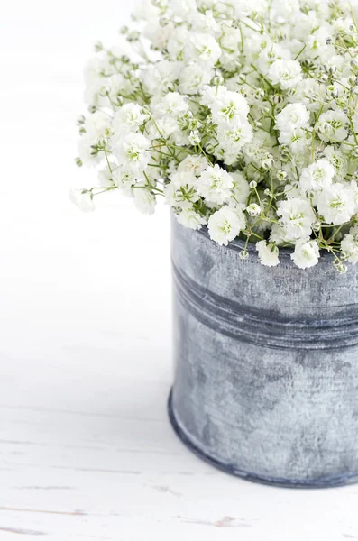 Bouquet of baby's breath flowers, on wooden background — Stock Photo, Image