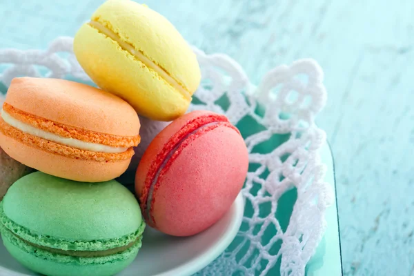 Primo piano di macaron colorati — Foto Stock