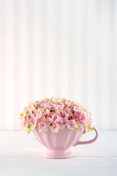 Decorative pink hydrangea flowers — Stock Photo, Image