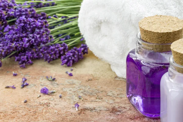 Prodotti cosmetici spa alla lavanda — Foto Stock