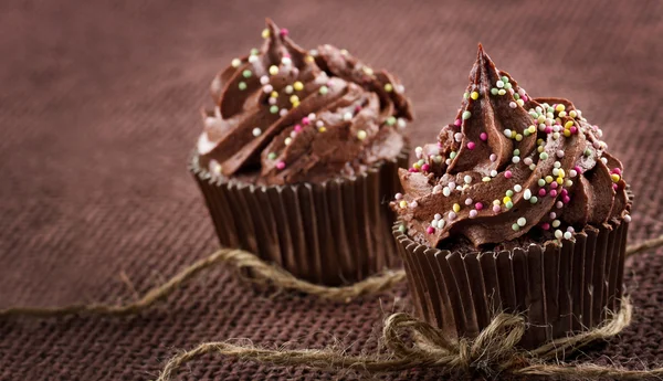 Hausgemachte Schokoladen-Cupcakes — Stockfoto