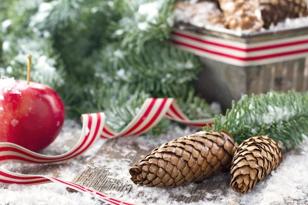 Decorative rustic Christmas setting — Stock Photo, Image