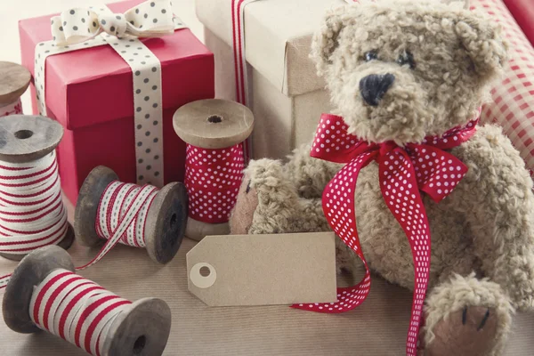 Weihnachten Geschenk Verpackung Hintergrund — Stockfoto