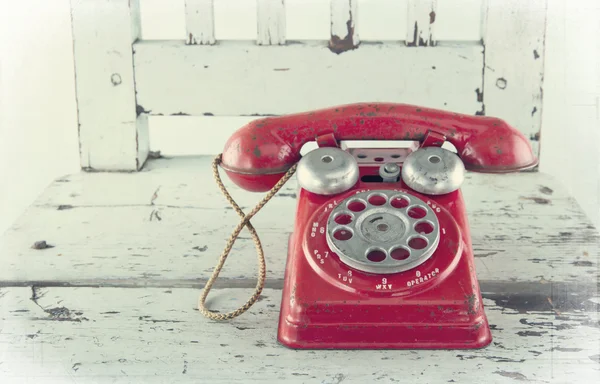 Red toy telephone — Stock Photo, Image