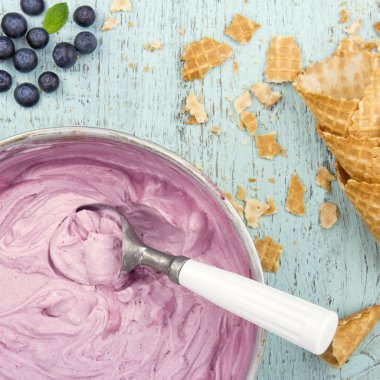 Homemade blueberry ice cream clipart