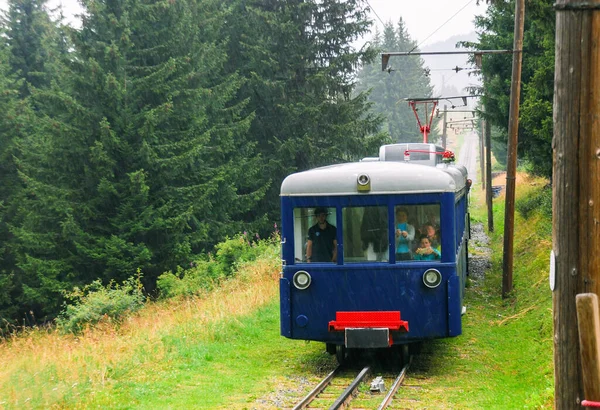 Alpen Frankreich Saint Gervais Chamonix August 2018 Straßenbahn Mont Blanc — Stockfoto