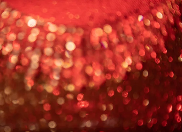 Red with gold festive background. Bokeh from light . Futuristic glittering in space. — 图库照片