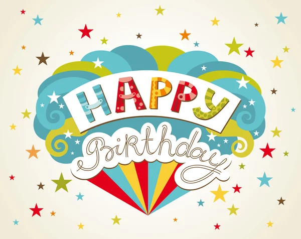 Happy birthday greeting card — Stock Vector