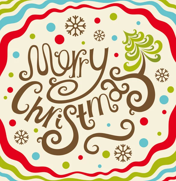 Merry Christmas lettering card — Stock Vector