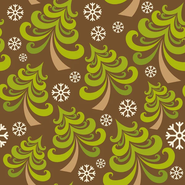 Patrón sin costura vectorial con árbol de Navidad — Vector de stock