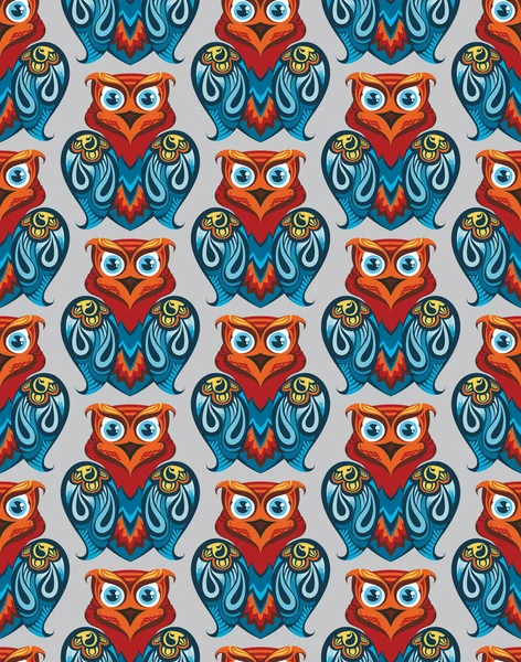 Modèle de hibou sans couture — Image vectorielle