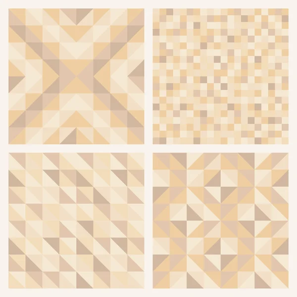 Seamless abstract geometric patterns set — Stock Vector