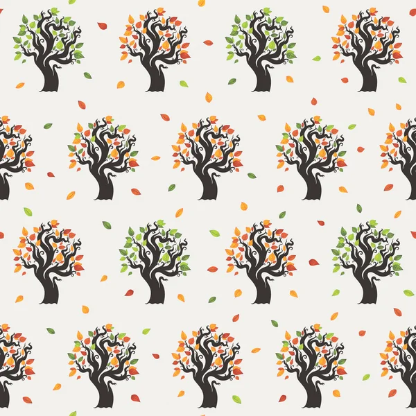 Seamless tree pattern with forest — Stock Vector