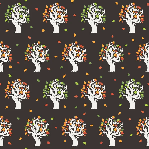 Seamless retro tree pattern with forest — Stock Vector