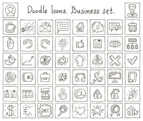 Doodle-Symbole. Business Set — Stockvektor