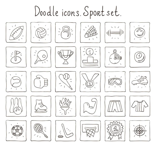 Doodle icons. Sport set — Stock Vector