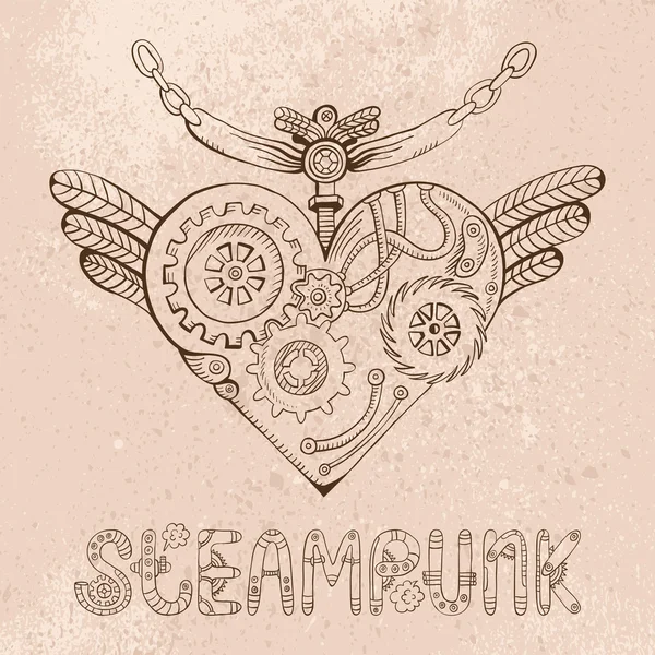 Coeur Steampunk — Image vectorielle