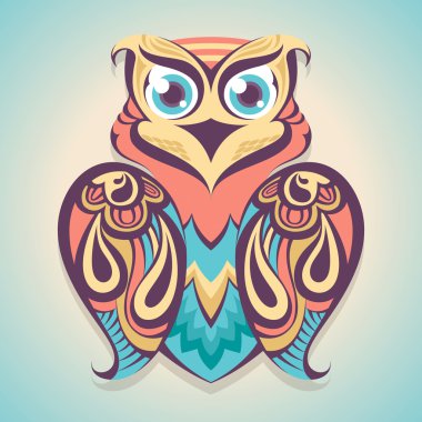 karikatür renkli baykuş