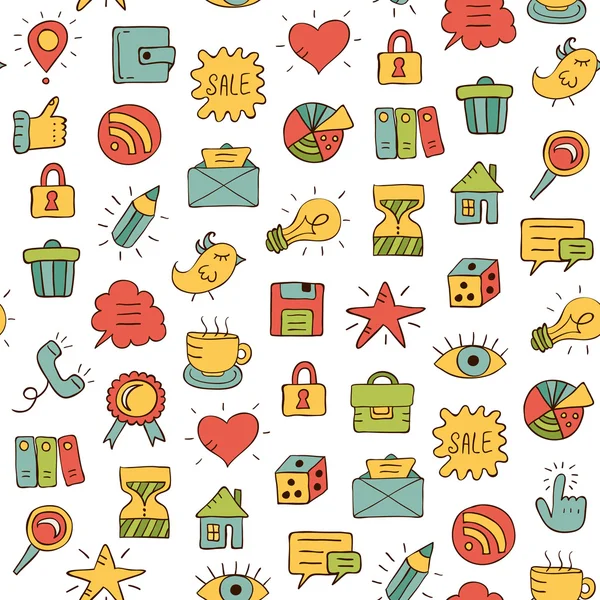 Motif de doodle sans couture — Image vectorielle