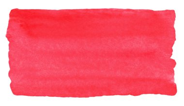 Beyaz zemin üzerinde lekeler olan soyut kırmızı suluboya fırça darbesi