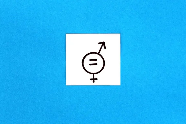 Gender Equality Sign Drawn White Paper — Stock Photo, Image