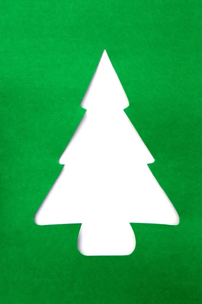 Carved Christmas Tree White Isolated Background — Stock Photo, Image