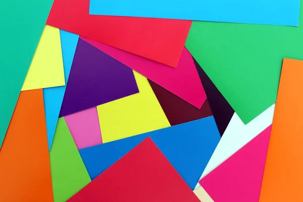 Farbiges Papier Wird Auf Einer Ebenen Fläche Ausgebreitet Multicolor Helle — Stockfoto