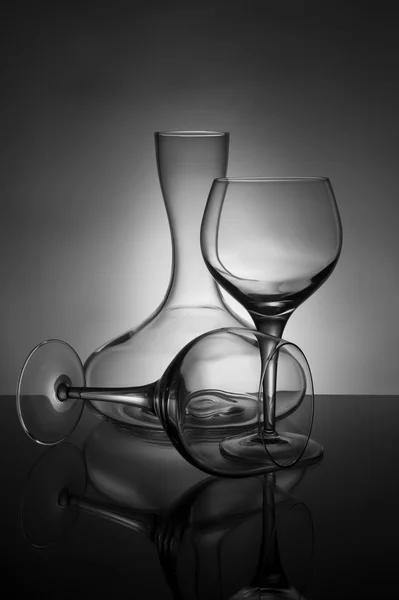 Borospohár és a decanter — Stock Fotó