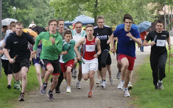 Foot race in the fresh air — Stock Photo, Image